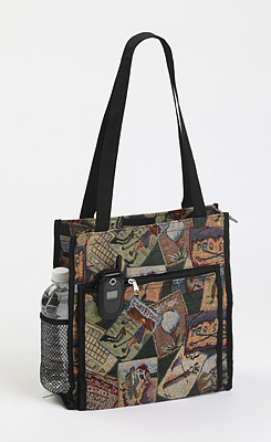 GOLF COLLAGE TAPESTRY TOTE